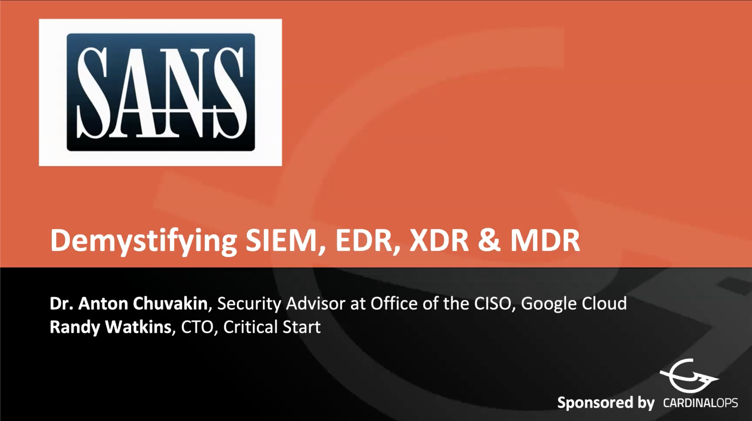 Demystifying SIEM Title Slide